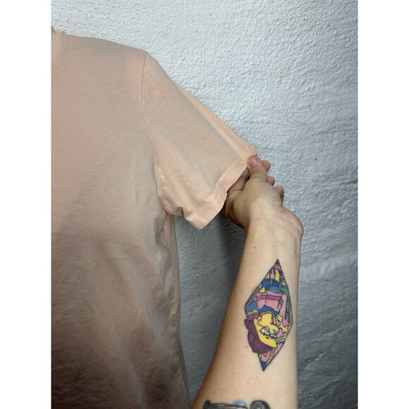 Uniqlo T-Shirt Women Soft Pink Crew Neck Short Sleeve Solid Size Small - Picture 3 of 6